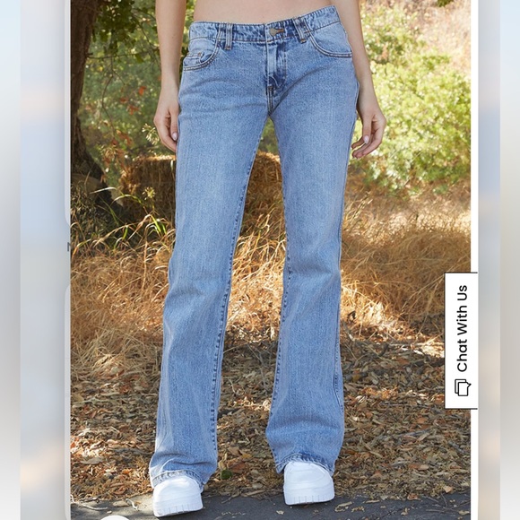 Brandy Melville Jeans John Galt Light Blue Eleanor Low Rise Jeans